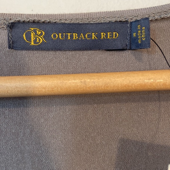 NWT Outback Red, Beige/Nude Short Sleeve Waterfall Sleeve Top - Picture 8 of 12